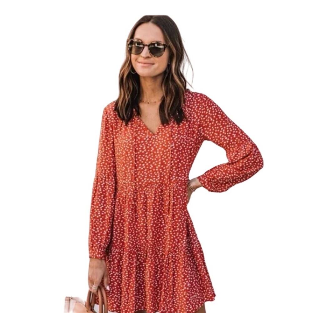 Rails Everly Carmine Daisies Floral Ruffle Mini Dress Size XXS